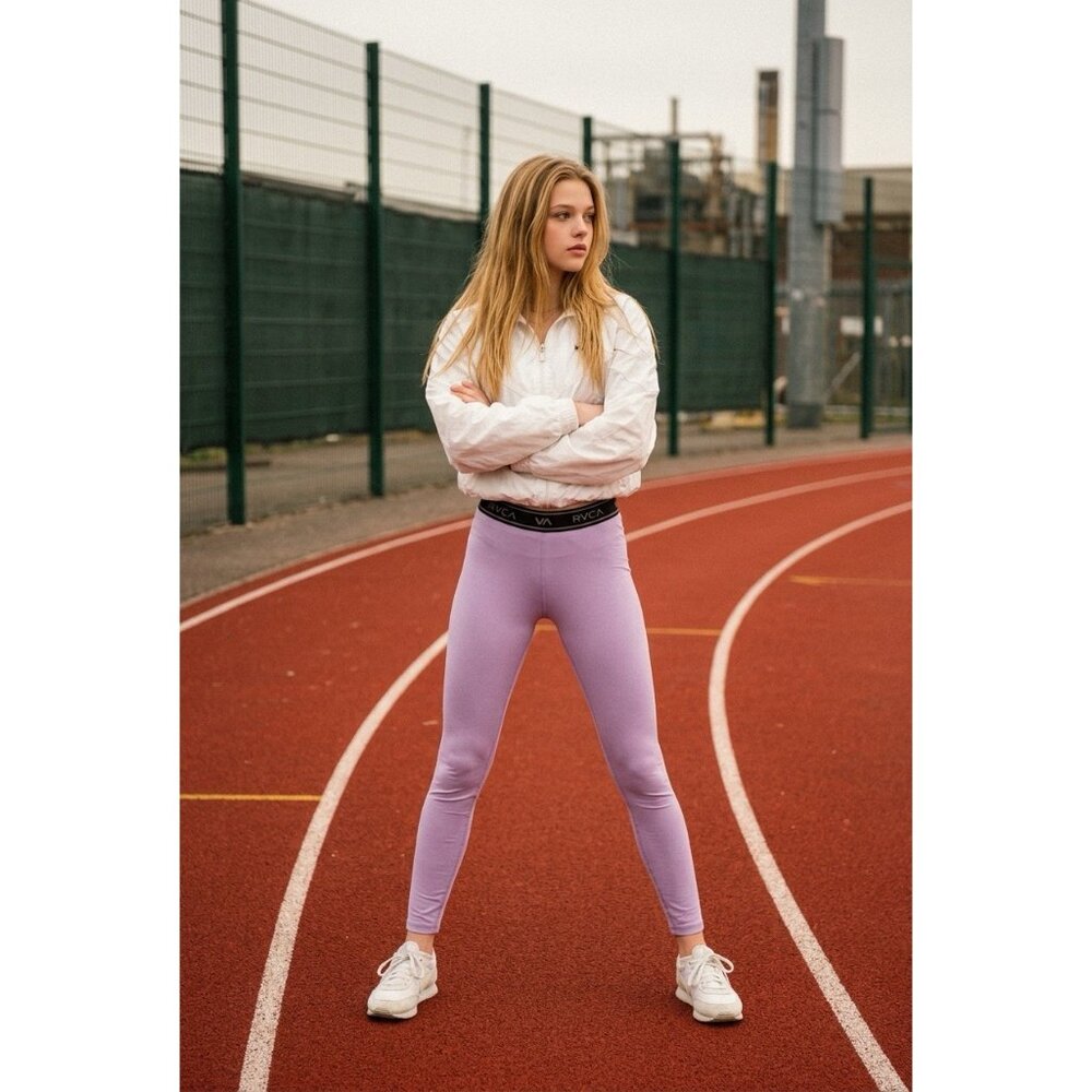 RVCA Base Workout Leggings Elastic Waist‎ Purple S
